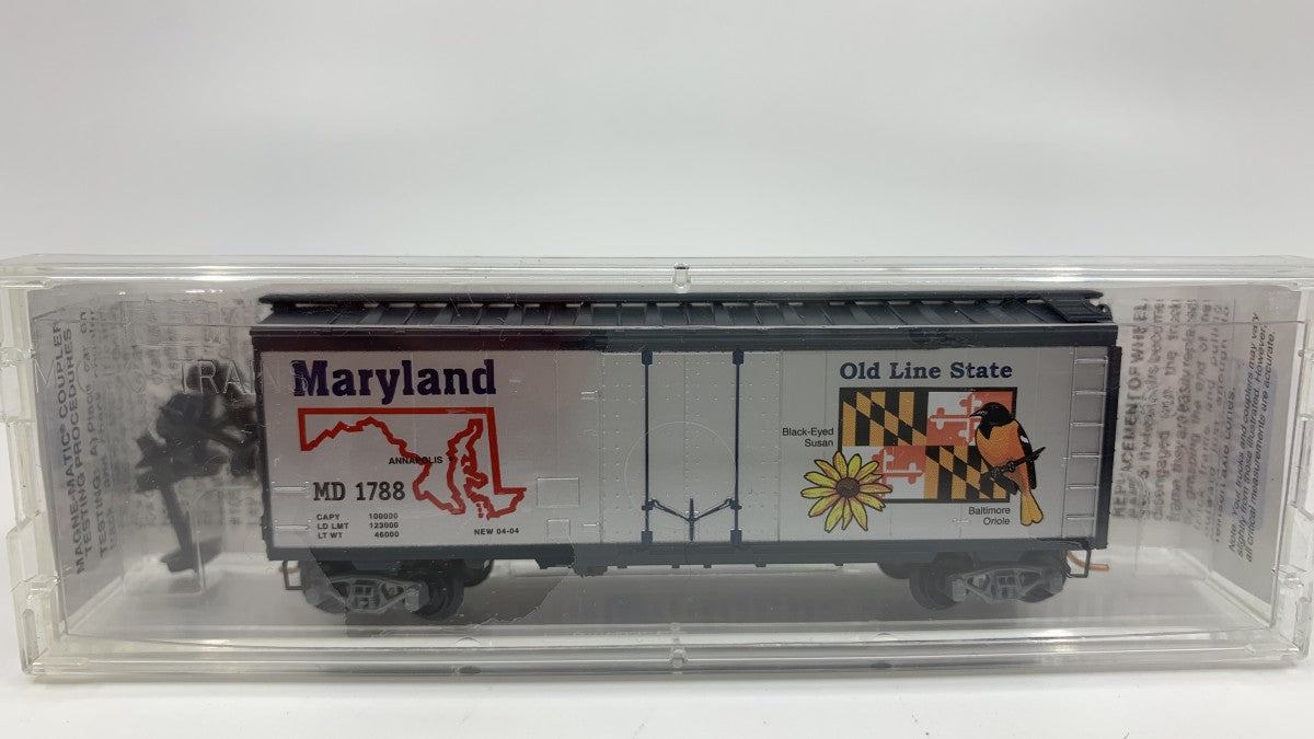 Micro-Trains 02100377 N Maryland State 40' Standard Plug Door Boxcar #1788 EX/Box
