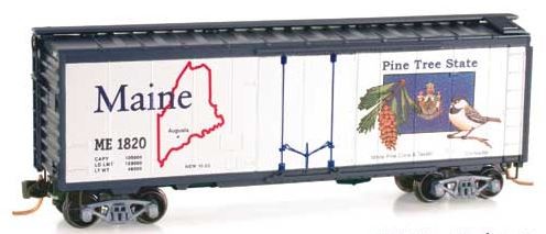 Micro-Trains 02100394 N Maine State Car 40' Standard Plug Door Boxcar #1820 LN/Box