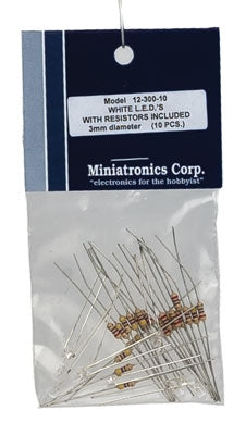 Miniatronics 1230010 3mm White LED (Pack of 10)