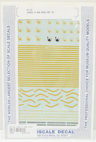 Microscale 87-231 HO Pre-1965 Scheme CNJ Diesels Hoods & Cabs Decal Sheet