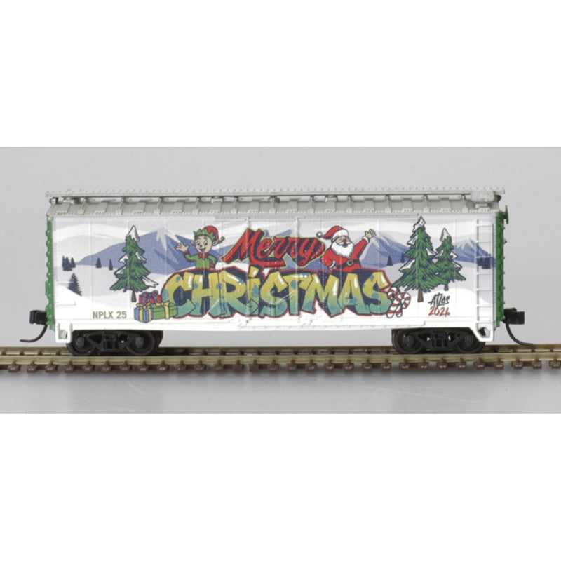 Atlas 50006043 N Christmas Special NPLX Trainman 40' Plug Door Box Car #25
