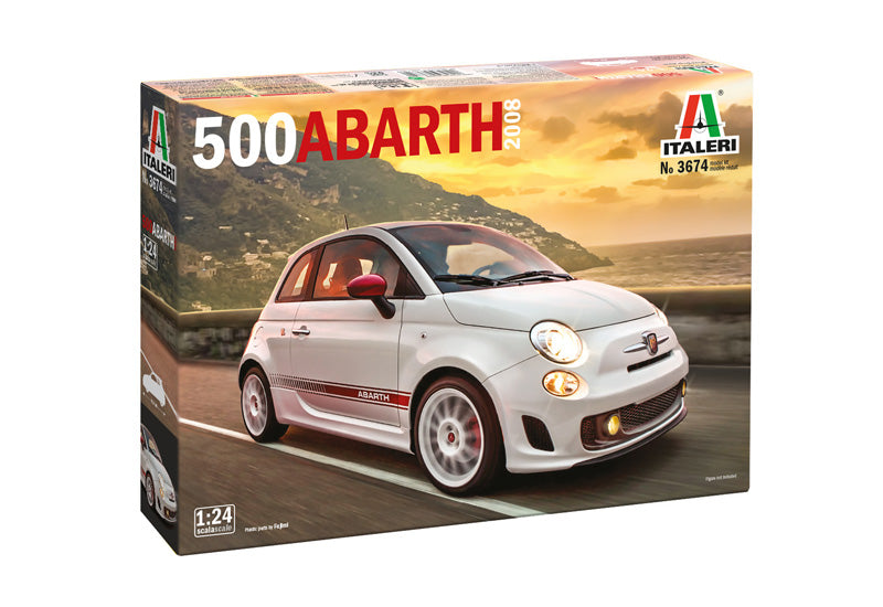 Italeri 3674 1:24 500 Abarth 2008 Car Plastic Model Kit