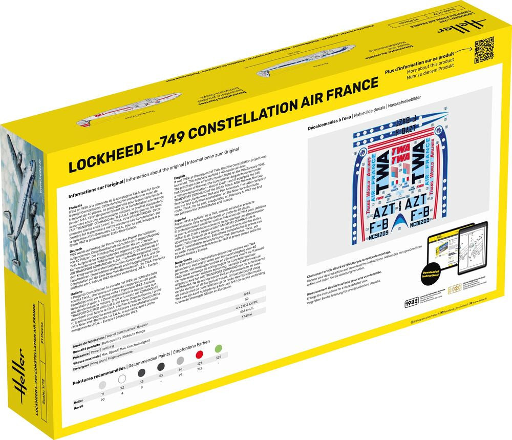 Heller 56310 1:72 Lockheed L-749 Constellation A.F. Starter Kit