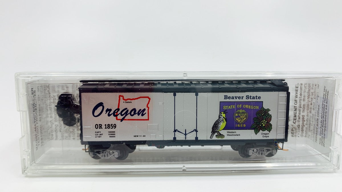 Micro-Trains 02100384 N Scale Oregon State Car 40' Plug Door Boxcar #1859 EX/Box