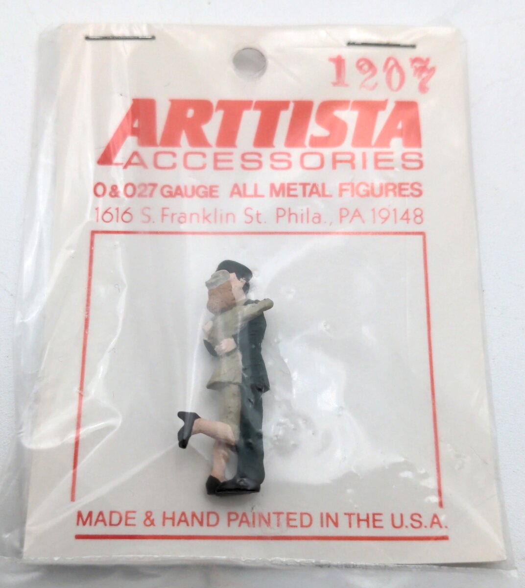 Arttista 1207 Military Man & Woman Embracing Pewter Figures Hand Painted