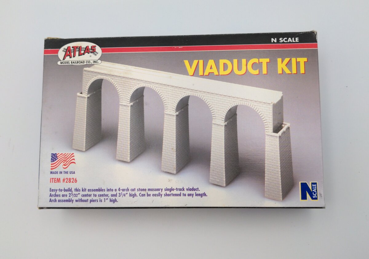 Atlas 2826 N Scale 4 Viaduct Arch Cut Stone Single Track Kit