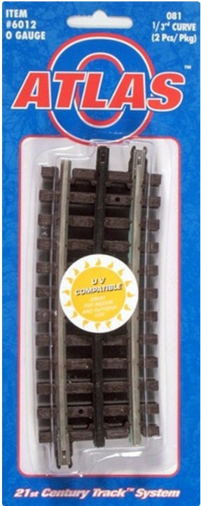 Atlas 6012 O Scale Nickel Silver O-81 1/3 Curve Track (Pack of 2)