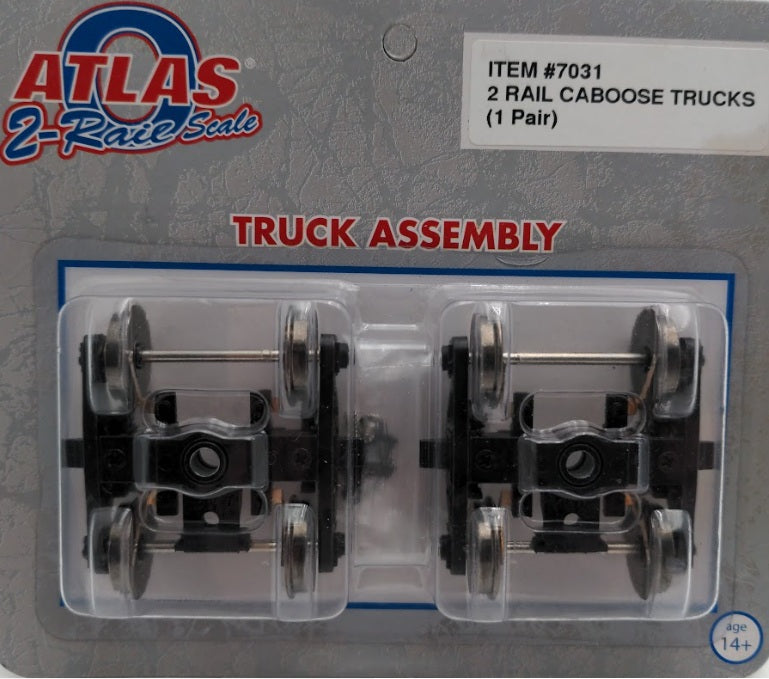 Atlas 7031 O Scale 2-Rail Caboose Trucks 1 Pair Truck Assembly