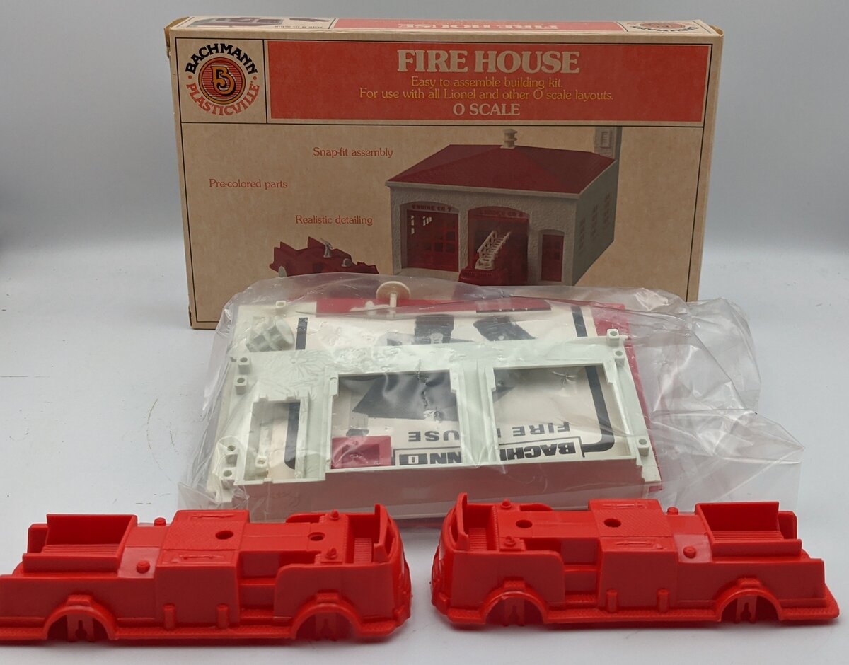 Bachmann 1956 O Scale Plasticville Firehouse Classic Building Kit