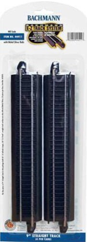 Bachmann 44411 HO Steel Alloy 9" Straight E-Z Track Sections (Pack of 4)