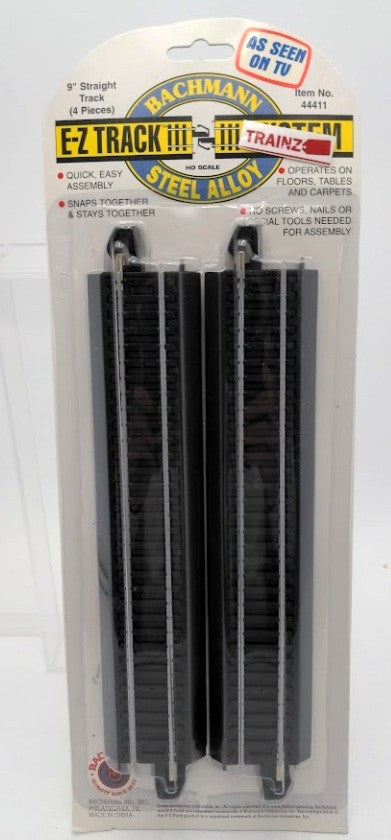 Bachmann 44411 HO Steel Alloy 9" Straight E-Z Track Sections (Pack of 4)