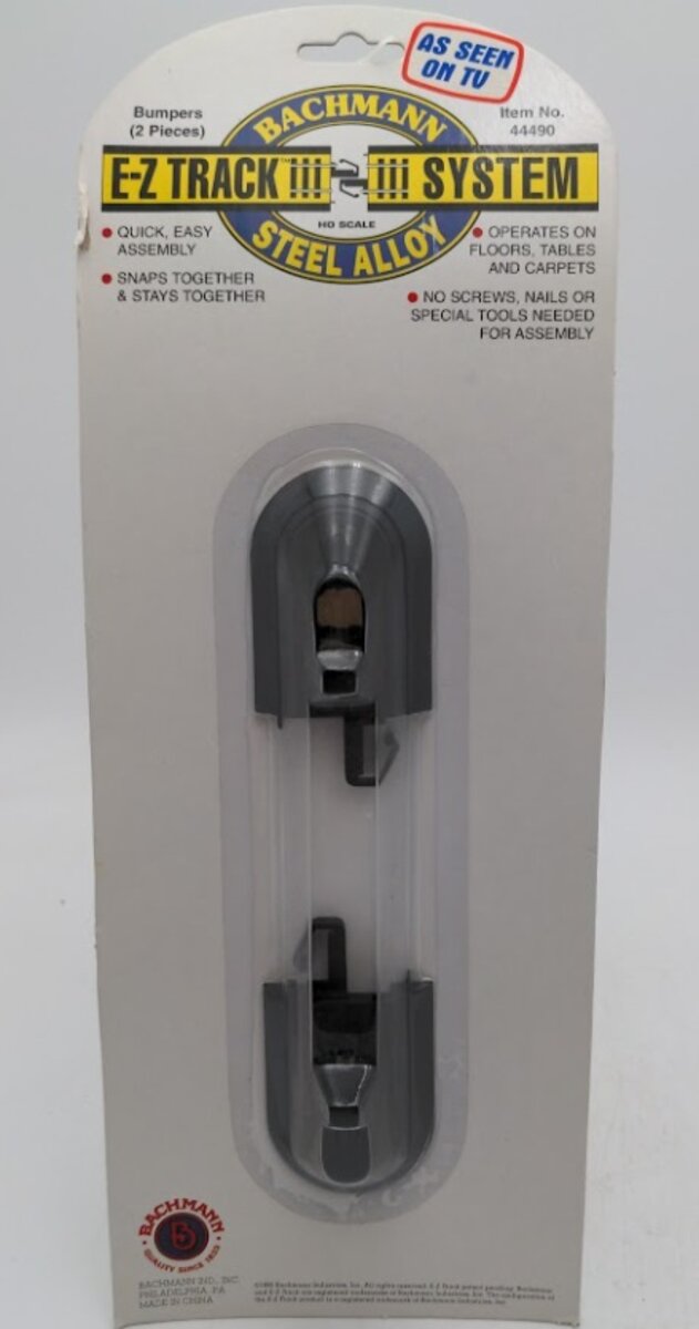 Bachmann 44490 HO Steel Alloy Rail E-Z Track Bumpers (Pack of 2)