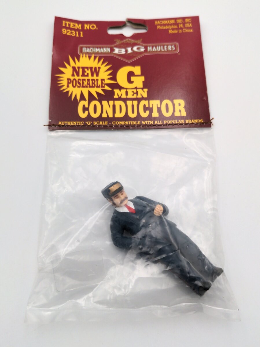 Bachmann 92311 G Scale Man Conductor Figure Painted Plastic Figure