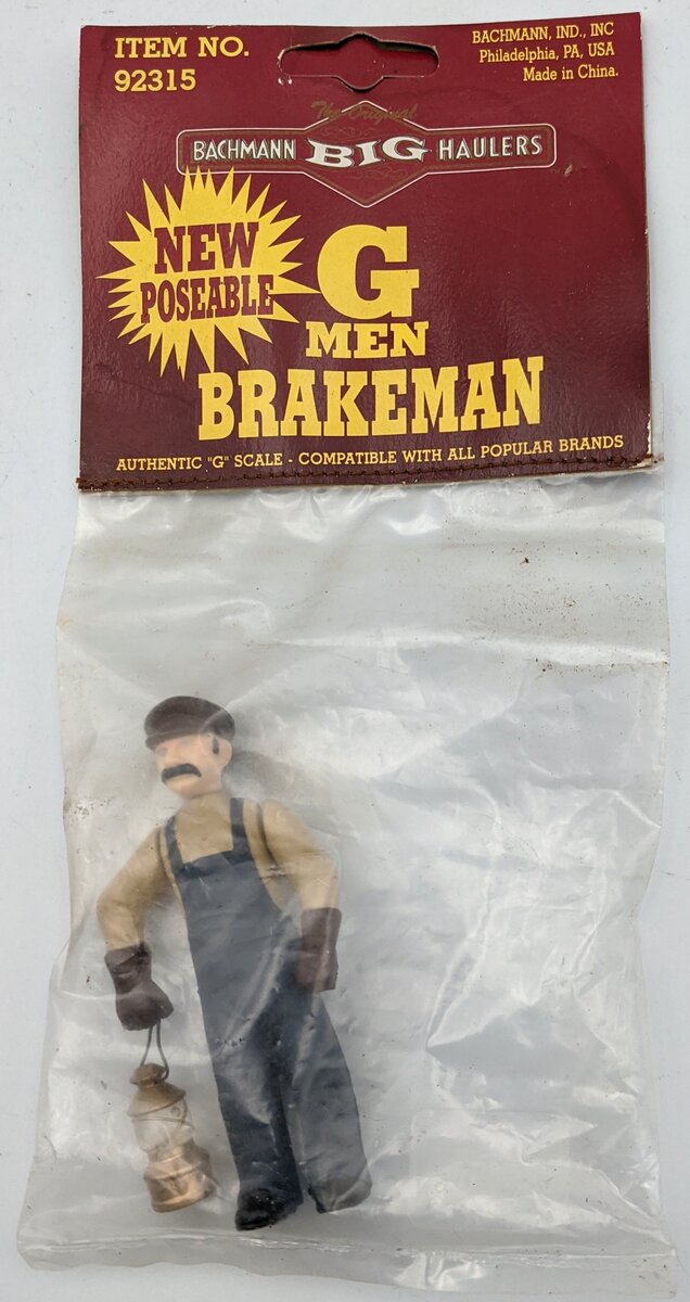 Bachmann 92315 G Scale Brakeman With Lantern Painted Figure
