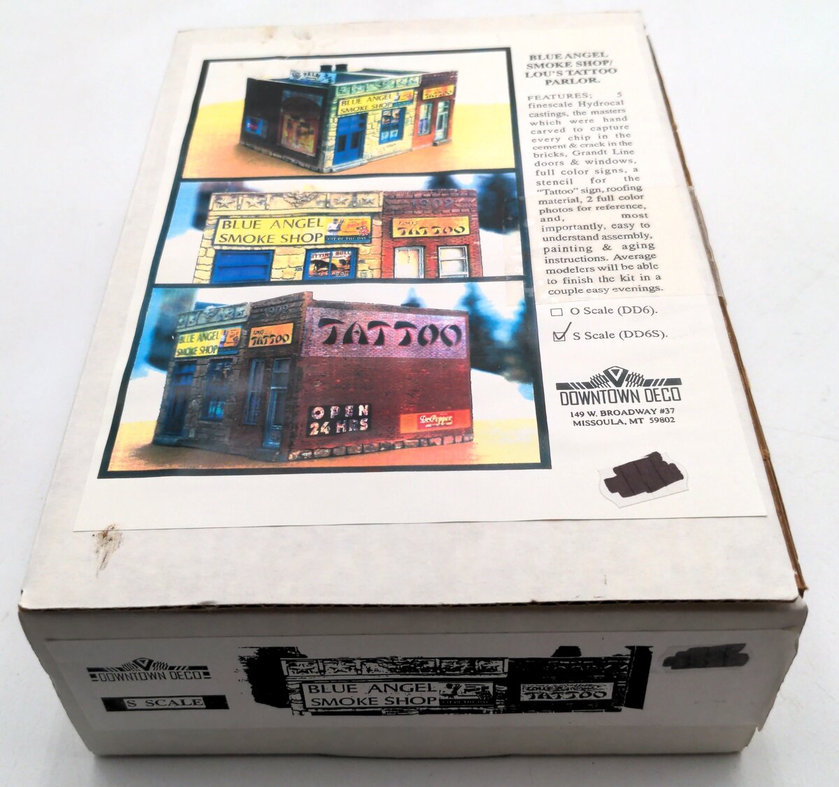 Downtown Deco DD6S S Scale Blue Angel SmokeShop/Lou'sTatoo Parlor Kit