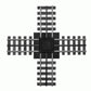Gargraves 121 O Gauge 3 Rail Phantom Tinplate 90 Degree Crossover