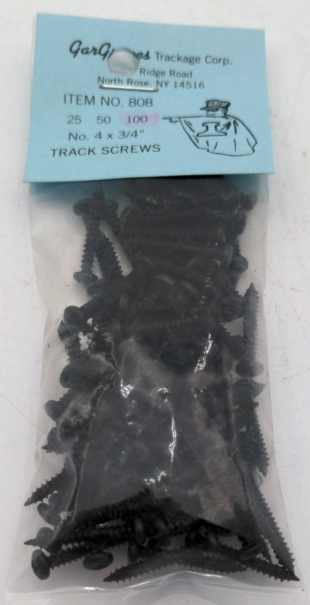 Gargraves 808-1 #4 x 3/4" Black Phillips Pan Head Track Screws (Pack of 100)