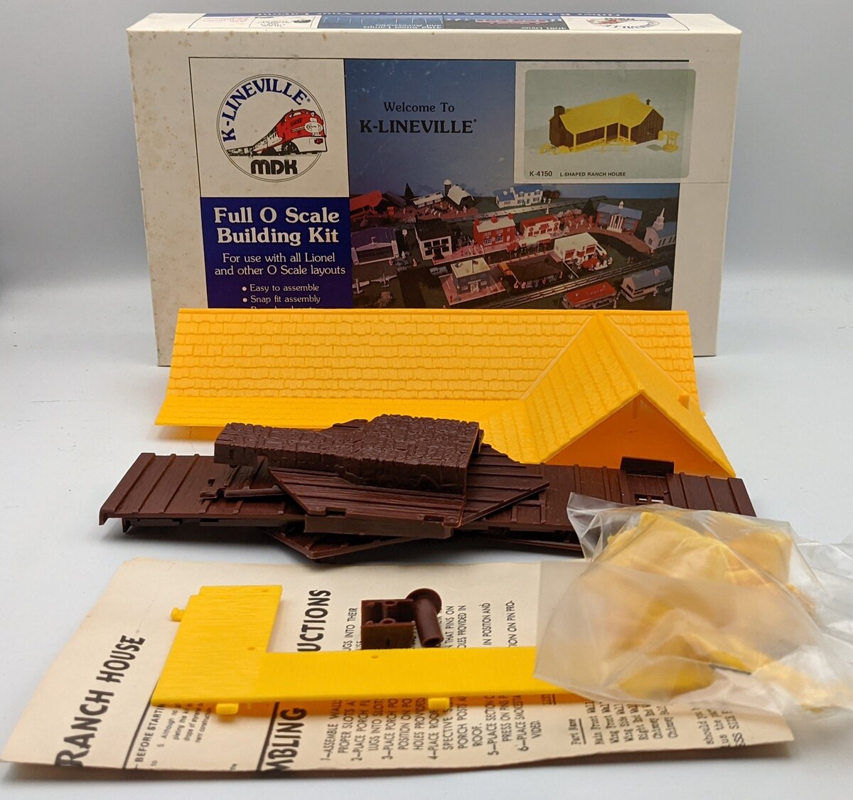 K-Line K-4150 O Scale L-Shaped Ranch House Building Kit