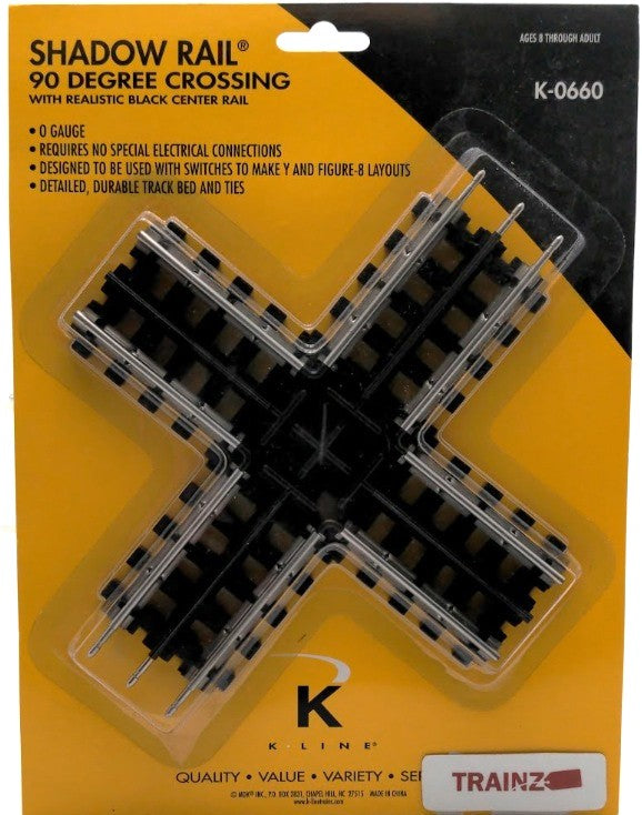 K-Line K-0660 O Gauge Shadow Rail 90 Degree Crossover