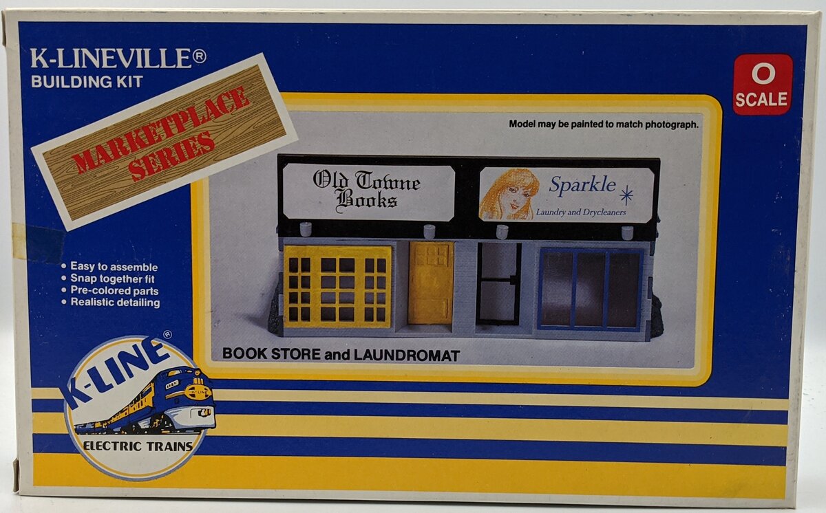 K-Line K-4101 O Scale Marketplace Series Book Store & Laundromat Building Kit
