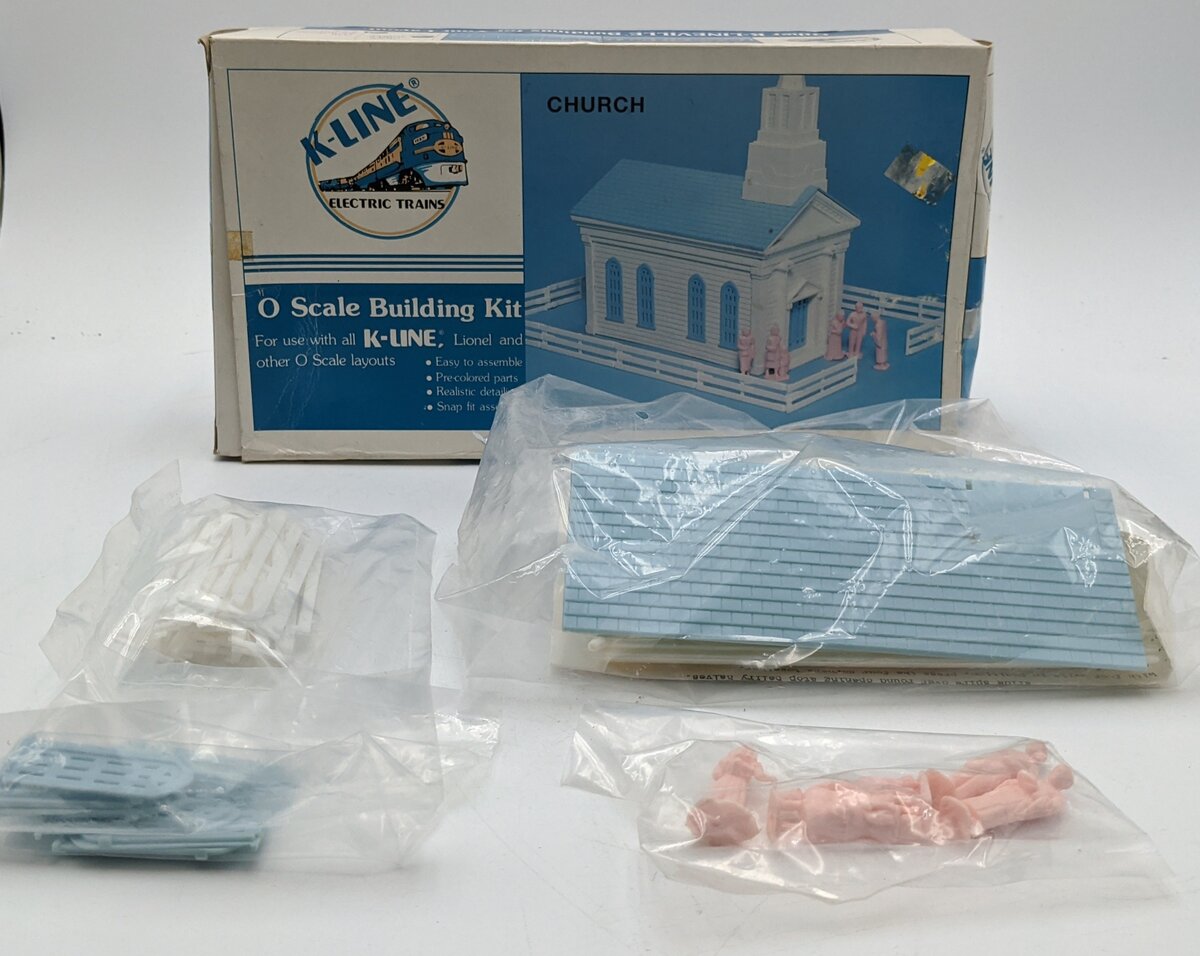K-Line K4111 O Scale Church with Figures and Fence Building Kit