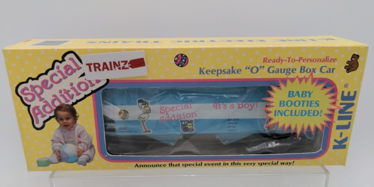 K-Line K6242 O Scale It's a Boy Hopper W/Booties Box Car