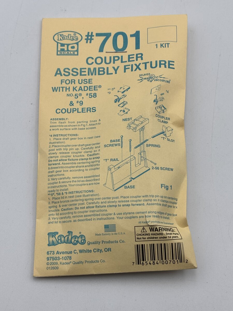 Kadee 701 HO Coupler Assembly Fixture For Use With # 4/5/9 Couplers