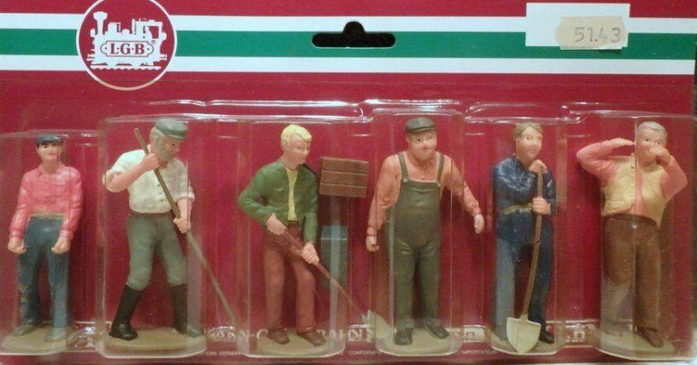 LGB 5143 G Scale Standing Railroad Worker Figures (Set of 6)