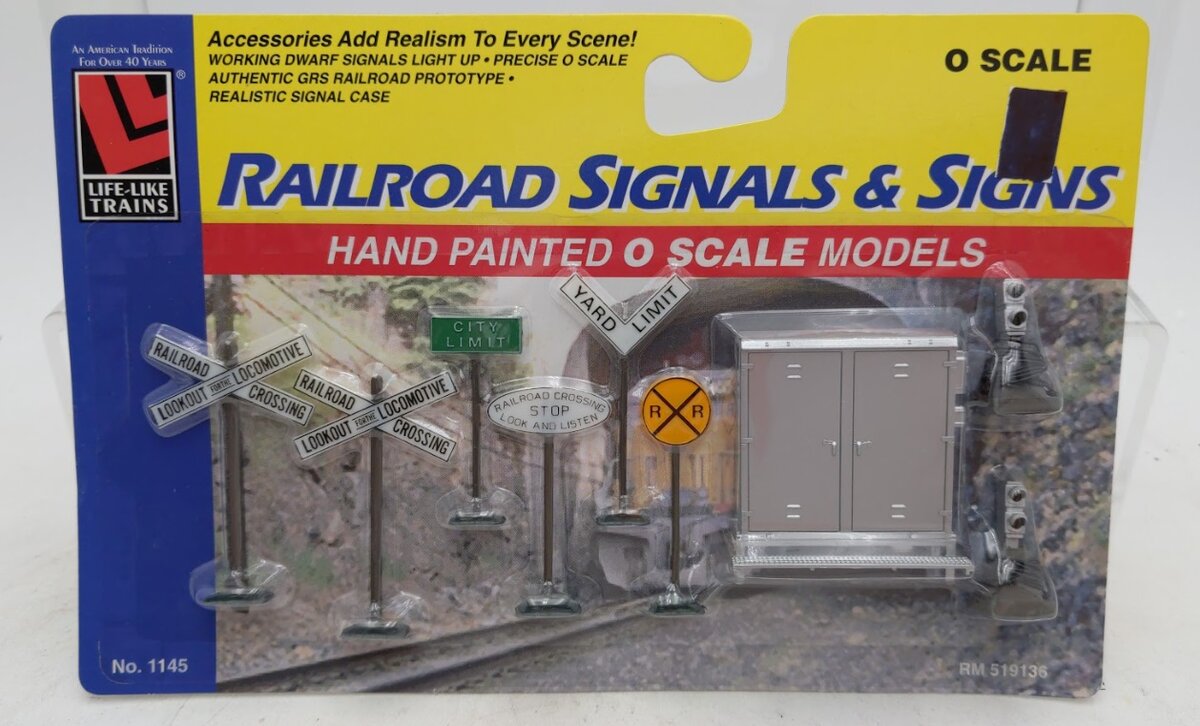Life Like 1145 O Scale Railroad Signals & Signs (Pack of 9)