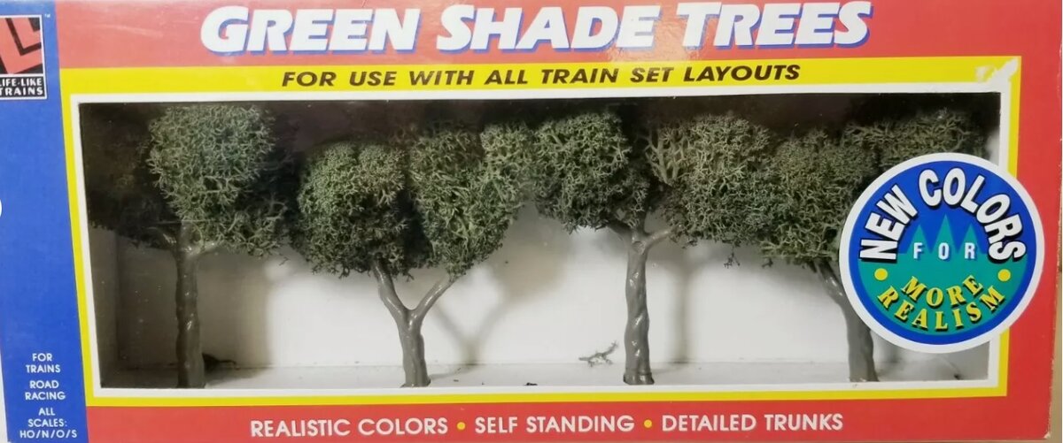 Life Like 1921 All Scales Green Shade Trees Self Standing (Set of 4)