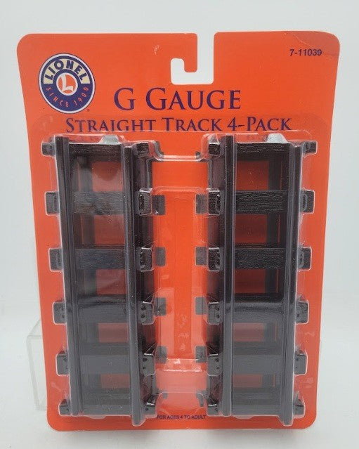 Lionel 7-11039 G Gauge Black Plastic Straight Tracks (Pack of 4)