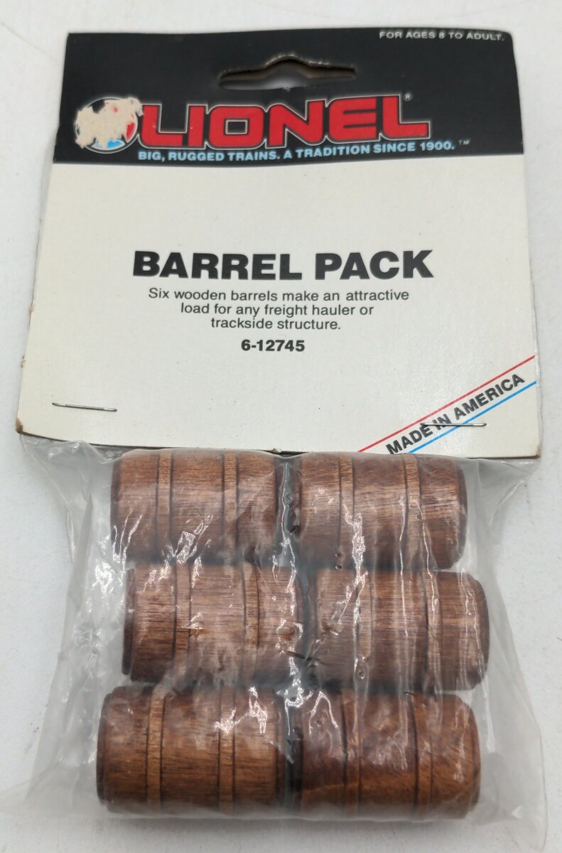 Lionel 6-12745 O Scale Wood Stained Barrels (Pack of 6)