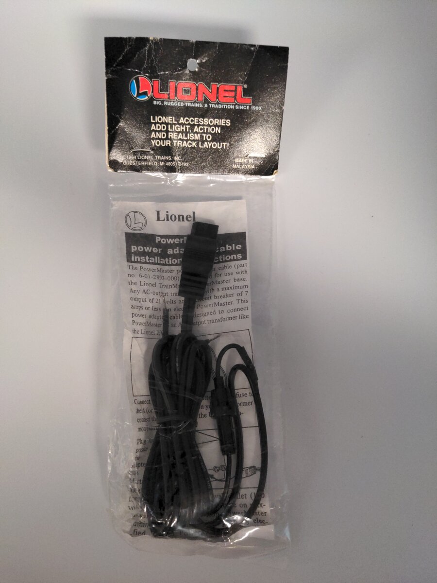 Lionel 6-12893 O Scale PM-1 Power Adapter Cable