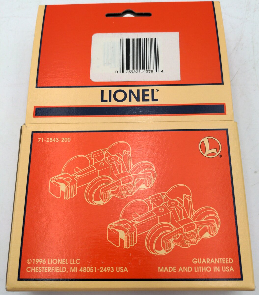 Lionel 6-14078 O Die-Cast Metal Sprung Trucks (Pair of 2) LN/Box