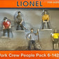 Lionel 6-14241 O Scale Construction Work Crew People (Pack of 5)