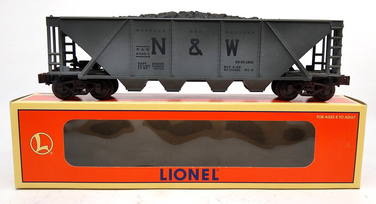 Lionel 6-19325 N&W 4-Bay Weathered Hopper w/ Coal Load #6446 LN/Box