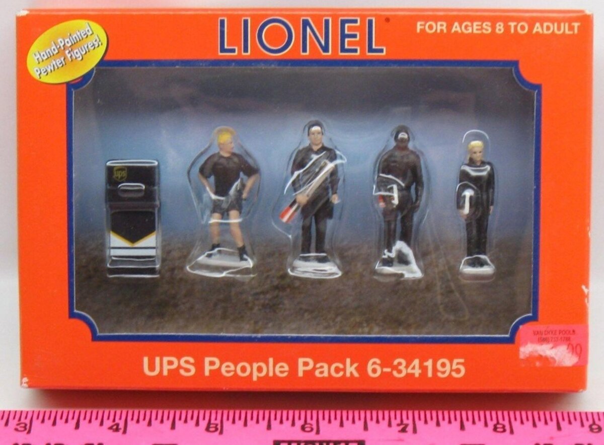 Lionel 6-34195 O UPS Delivery People Hand Painted Pewter Figures #2 (Set of 5)