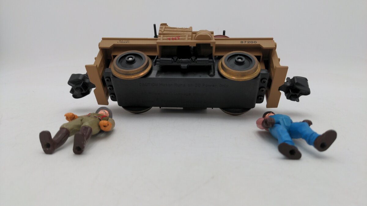 Lionel 8-87200 G Scale Buford & Roscoe Painted Figures Operating Hand Car EX/Box