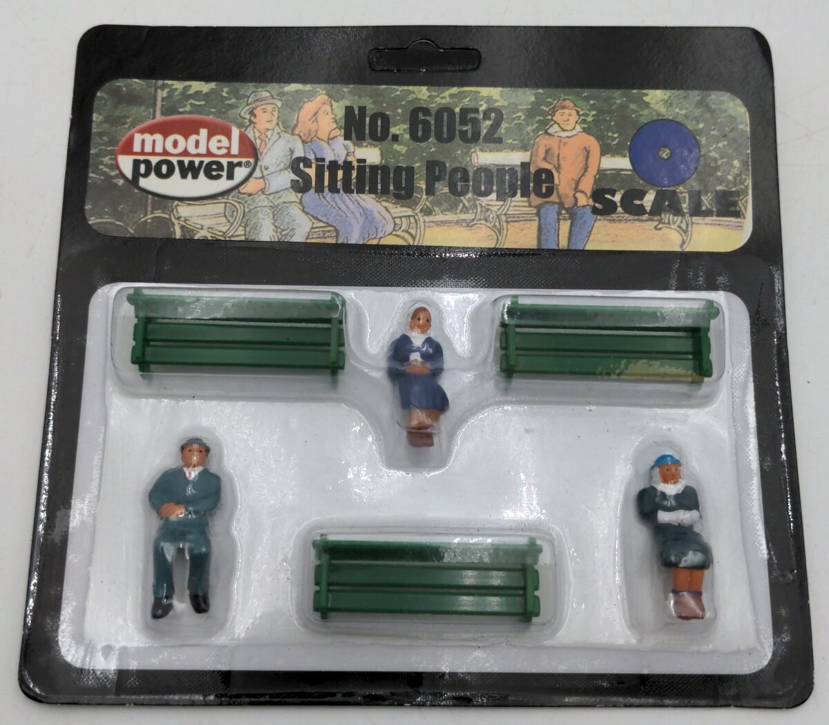 Model Power 6052 O Scale Sitting People With Benches (Set of 3)