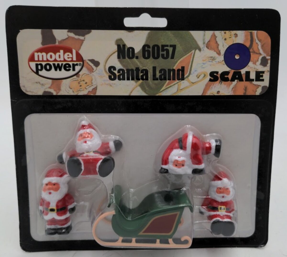 Model Power 6057 O Scale 4 Santa Land Figures & Sleigh Set