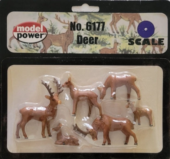 Model Power 6177 O Scale Deer Figures (Set of 6)