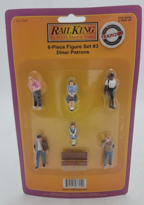MTH 30-11047 O Scale RailKing Diner Patrons Figure Set # 3 (Set of 6)