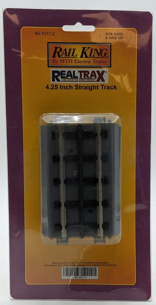 MTH 40-1017-2 RealTrax 4.25 Inch Straight Track (Pack of 2)