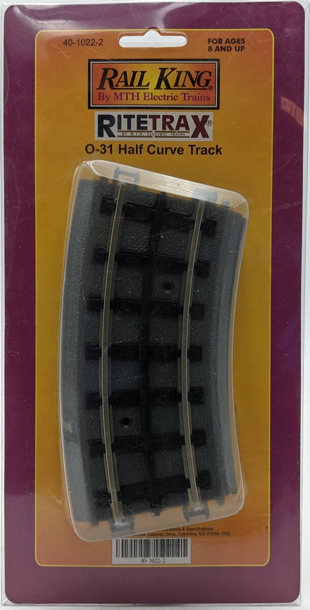 MTH 40-1022-2 RealTrax O31 Half Curve Track (Pack of 2)