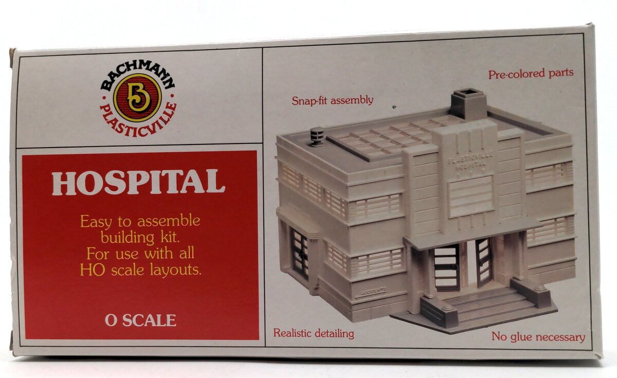 Bachmann Plasticville 1961 Vintage O Hospital Building Kit