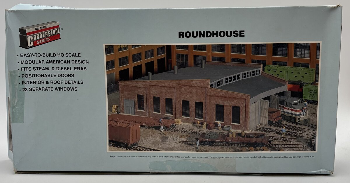 Walthers 933-3041 HO Scale Three Stall Roundhouse Building Kit