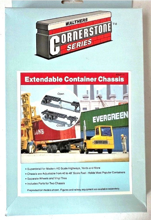 Walthers 933-3110 HO Scale Extendable Container Chassis Plastic Kit