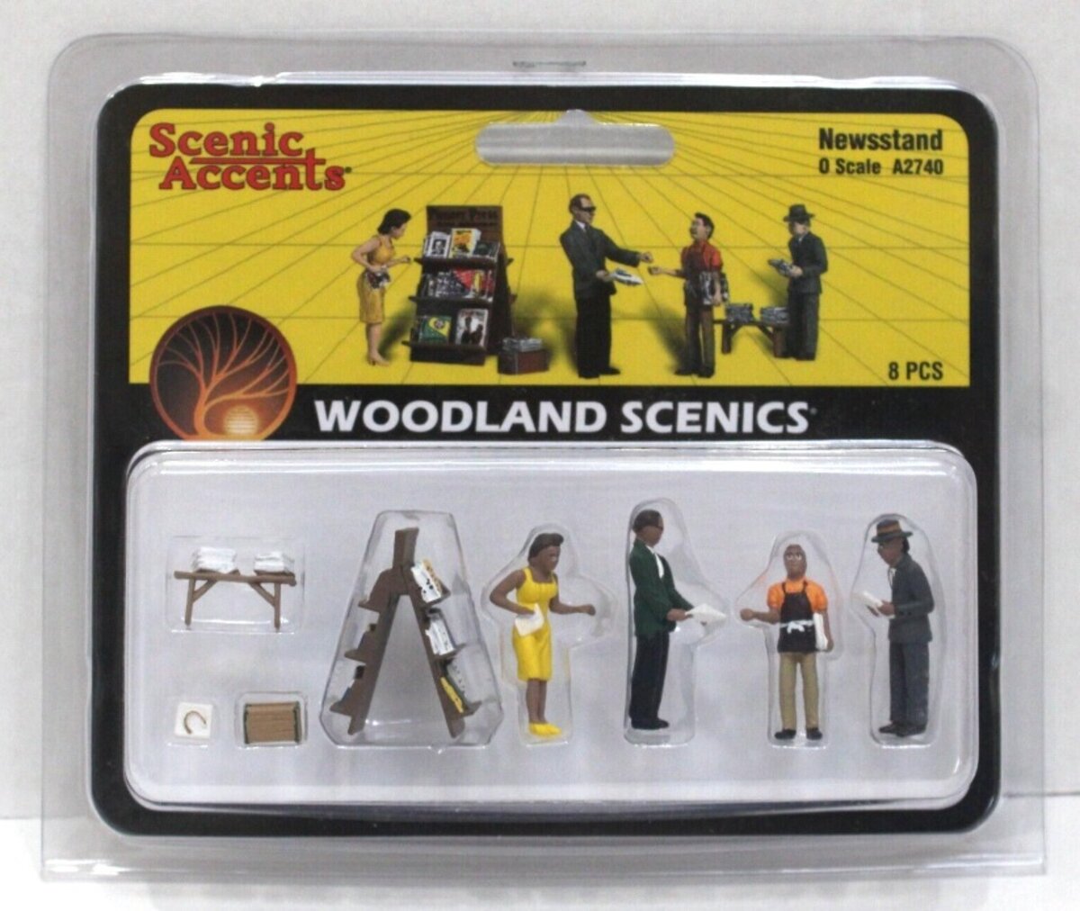 Woodland Scenics A2740 O Scenic Accents Newsstand People Figures (Set of 8)