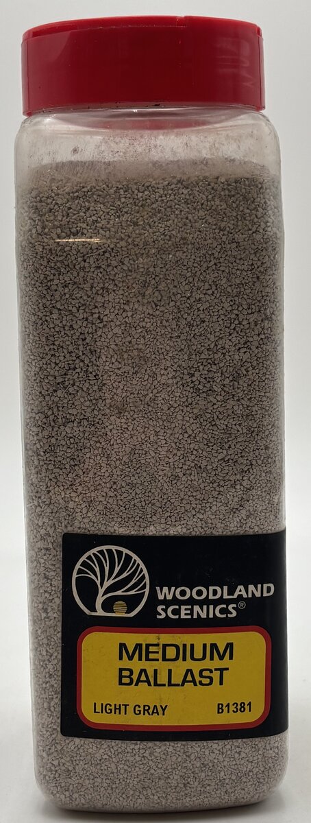 Woodland Scenics B1381 Light Gray Medium Ballast 32 Oz. Shaker