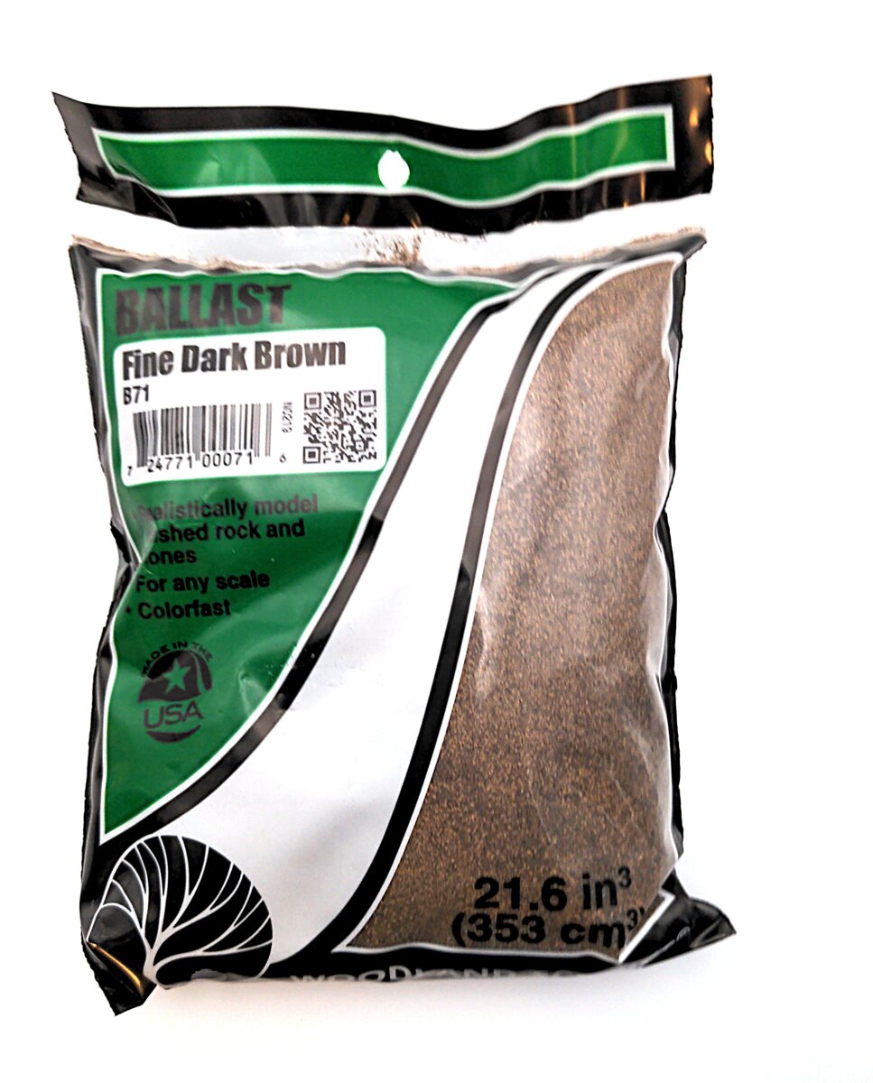 Woodland Scenics B71 Fine Dark Brown Ballast 18 Cu. In. Bag